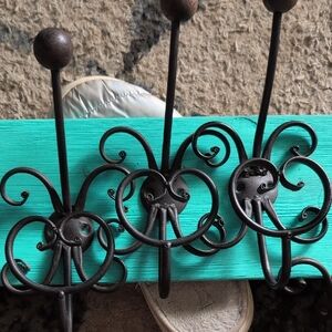 Black Metal Scrollwork Wall Hooks